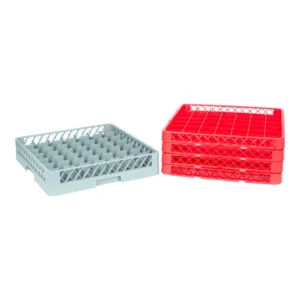Rack de 49-Compartimentos con 2 Extensiones Rojas   (Medida del Compartimento: DIAMETRO MAXIMO 2 1/2 PG  ALTURA MAXIMA 6 PG)