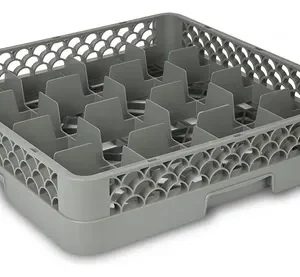 Rack Gris de 16-Compartimentos (Medida del Compartimento: DIAMETRO MAXIMO 4 5/8 PG  ALTURA MAXIMA 2 5/8 PG)