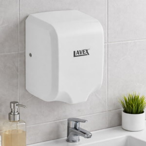 SECADOR DE MANOS AUTOMATICO MONTAJE A PARED 120V, 1350 W DE 9 A 11 SEGUNDOS COLOR BLANCO LAVEX
