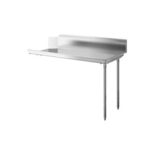 MESA DE APOYO CON RESPALDO RACK DE LAVADO PARA ADAPTAR A LAVAVAJILLA IZQUIERDA ABIERTO ACERO INOXIDABLE T 304 CAL.16 MEDIDA:60X30X44 PG