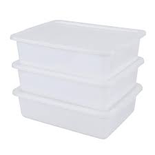 JUEGO PARA DESCONGELACION 17.5 LT 53 X 32.5 X 20 CM C/TAPA POLIETILENO BLANCO ARAVEN (PRECIO POR 3 JUEGOS)