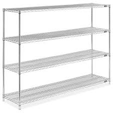 Estante de 18 x 60 de Acero inoxidable con Postes de 74 pg de 4 entrepanos