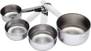 TAZAS MEDIDORAS ACERO INOX SET INCLUYE 1, 1/2, 1/3, 1/4 TAZA (SOBRE PEDIDO)