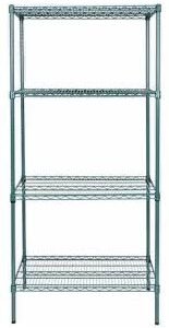 Estante de 24 x 30 Verde Epoxico con Postes de 74 pg de 4 entrepanos