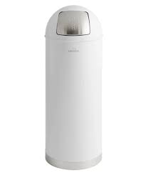 BOTE DE BASURA REDONDO CON TAPA RETRACTIL 15 GALONES (56.7 LTS) LANCASTER COLOR BLANCO