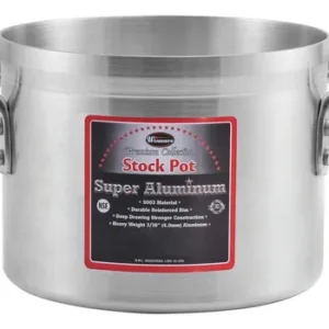 OLLA 80QT ALUMINIO 3003 CAL. 6 MM MEDIDA 18 x 18-1/4 PG WINCO (SIN TAPA)