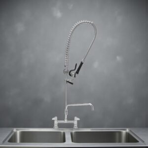 LLAVE DE PRELAVADO A PISO CON GRIFO DE 10 PG, CENTROS DE 8 PG, MANGUERA DE 38 1/4 PG Y SOPORTE DE 6 PG 5PR-8D10 T&S