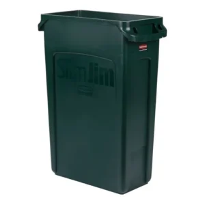 CONTENEDOR DE BASURA SLIM JIM 23 GAL/ 87LTS COLOR VEDE RUBBERMAID