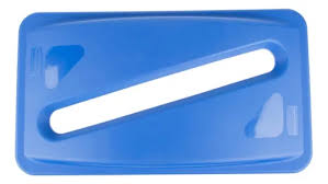 TAPA PARA CONTENEDOR SLIM JIM RECTANGULAR DE RECICLAJE ESPACIO PARA PAPEL COLOR AZUL RUBBERMAID