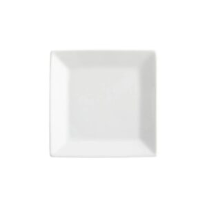 Plato Cuadrado de 10.16 cms Blanco Brillante Marca Ecor (12 PIEZAS POR CAJA)