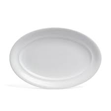 Plato de Melamina Ovalado con Borde Blanco de 30.5 x 21.5 cm ARR12002 Carlisle (Precio por 12 piezas)