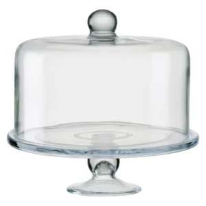 PLATO PASTELERO CON BASE Y TAPA DOMO CRISTAL 24 CM ACOPA