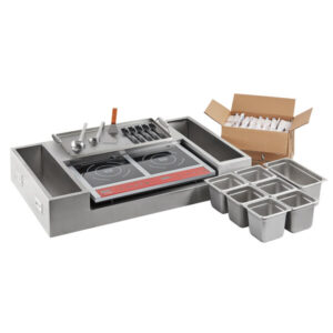 ESTACION PARA PREPARACION DE OMELET DE 55 PIEZAS CON ESTUFON ELECTRICO 120 V AVANTCO