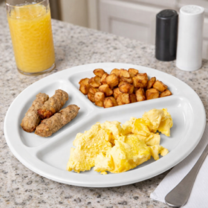 Plato de Melamina 3 divisiones 10 pg kingline Blanco KL10202 Carlisle (Precio por 48 piezas)