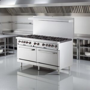 ESTUFA A GAS DE 10 QUEMADORES ABIERTOS Y 2 HORNOS DE: 1.524 X 0.787 X 1.457 M. COOKING PERFORMANCE