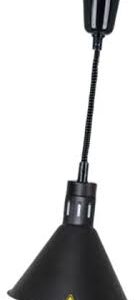 LAMPARA RETRACTIL DE CALOR CONICA PARA ALIMENTOS TERMINADO NEGRO MEDIDAS: LARGO 30-80 PG, ALTURA DE LAMPARA 10 5/8 PG 250 WATTS
