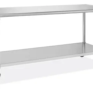 MESA DE TRABAJO CON RUEDAS 30PG x 72PG (76 X 182 CM) CUBIERTA DE ACERO INOXIDABLE 430 CAL 18 Y ENTREPANO EN GALVANIZADO