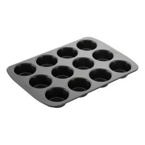 CHAROLA MUFFIN ALUMINIO 12 COMPARTIMENTOS DE 2.18 OZ ANTIADHERENTE 15 x 10 1/2 PG CHOICE