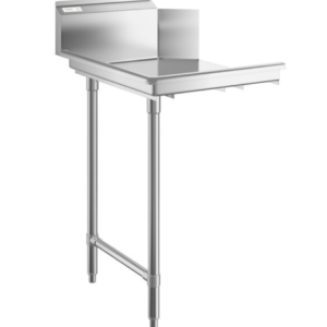 MESA DE APOYO CON RESPALDO RACK DE LAVADO PARA ADAPTAR A LAVAVAJILLA DERECHO ABIERTO ACERO INOXIDABLE T 304 CAL.16 MEDIDA:24X30X44 PG