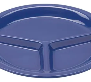 Plato de melamina Azul Electrico de 10 1/4 pg con 3 compartimentos GET (Precio por 12 piezas)