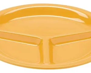 Plato de melamina Amarillo Tropical de 10 1/4 pg con 3 compartimentos GET (Precio por 12 piezas)