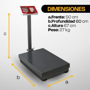BASCULA PLATAFORMA 400 KG/100 GR + INDICADOR RHINO