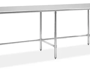MESA DE TRABAJO 30 x 84 PG (76 X 213 CM) SIN REPISA SIN RESPALDO CUBIERTA DE ACERO INOXIDABLE 304 CAL. 16