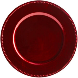 Plato Base Color Rojo de 33cms Modelo TRB66RD Material Plastico (Precio por 24 piezas)