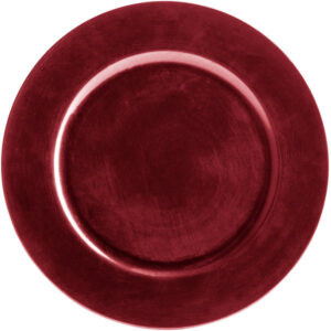 Plato Base Color Rojo de 33cms Modelo 14219RD Material Plastico (Precio por 24 piezas)