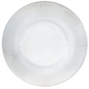 Plato Base Color Transparente de 33cms Modelo 1900035WH Material Plastico (VENTA POR MULTIPLOS DE 24 PIEZAS)