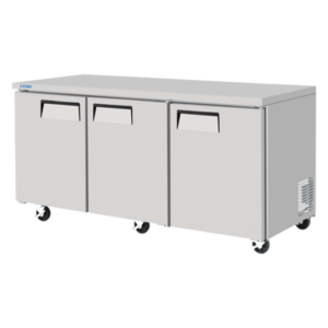 Mesa Refrigerada Bajo Barra MRBBS-72-3S Acero Inoxidable 18.8 Pies de capacidad 3 Puertas Solidas 184.7 x 76.2 x 76.2 cm