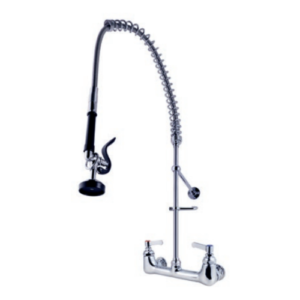 Llave de pre-lavado a pared con mezcladora de 8Pg con altura total 41 Pg