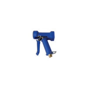 Pistola de agua con cubierta de goma azul.