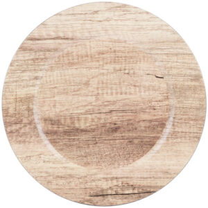 Plato Base Color Madera de 33cms Modelo 1270279 MATERIAL PLASTICO MELAMINA (VENTA EN MULTIPLOS DE 24 PIEZAS)