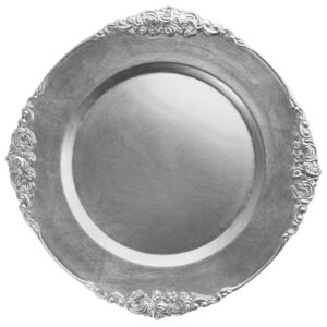 Plato Base Color Plateado de 33cms Modelo 1180256S4 MATERIAL PLASTICO (VENTA EN MULTIPLOS DE 24 PIEZAS)