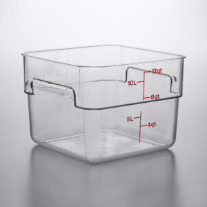 CONTENEDOR CUADRADO DE POLICARBONATO 12 QT (11.4 LTS) CAMBRO (SU TAPA ES 214SFC12)