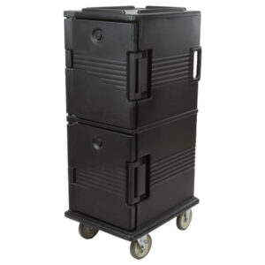 CAJA TERMICA DOBLE CON LLANTAS CAPACIDAD DE 12 INSERTOS ENTEROS 6 CM MEDIDA: 20 1/2 X 27 1/8 X 54 PG CONSERVA TEMPERATURA HASTA POR 4 HRS UPC800110 CAMBRO