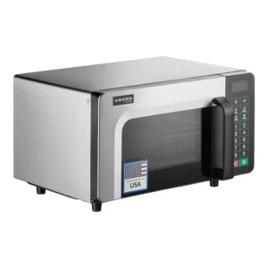 Horno de Microondas Amana 0.8 Pies RMS10TS de Acero Inoxidable Comercial con Control de botones - 120V, 1000W, Menos de 50 usos diarios
