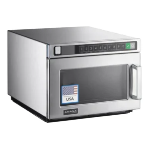 Horno de Microondas Amana HDC182 - 0.6 cu. ft. Acero Inox Carga de trabajo pesada, Control de botones, 16 1/2 X 21 5/8 X 13 1/2 PG 2000 Watts, 208/240V, Uso 200 veces al dia