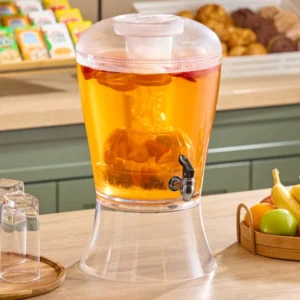 Dispensador de 3 Gal (11.35 Lts) Acrilico con Compartimento para Hielo e infusor para frutas Altura 14 -X diametro, superior 11 PG