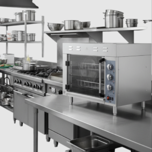 Horno Rosticero Asador Electrico de Sobre Mesa con 4 Canastas para 8 Pollos de 240V, 2800 W CROE48D Cooking Performance Group