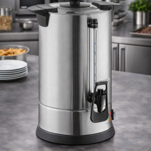 CAFETERA 45 TAZAS CU45ETL PERCOLADORA ACABADO EN ACERO INOXIDABLE Y LLAVE DISPENSADORA, MEDIDAS GENERALES: 9 X 9 X 17 PG, 120 V - 950 W MARCA AVANTCO