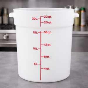 CONTENEDOR REDONDO DE 22 QT DE POLIETILENO BLANCO RFS22148 MARCA CAMBRO (TAPA 214RFSC12)