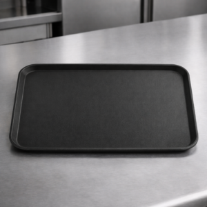 CHAROLA RECTANGULAR DE 15 X 20 PG PARA MESERO ANTIDERRAPANTE POLIPROPILENO RIGIDO COLOR NEGRO (PRECIO POR 4 PIEZAS)