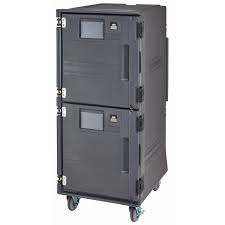 CARRO TERMICO ELECTRICO DOBLE PCUPH2SP615 MEDIDAS: 28 X 35 3/4 X 66 PG CAPACIDAD: 32 CHAROLAS COMPLETAS 220V CAMBRO