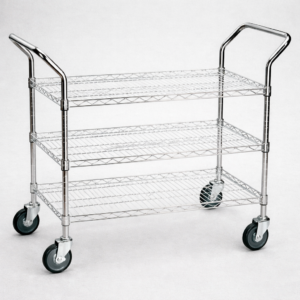 CARRO DE SERVICIO DE ACERO CROMADO 46 X 91 cms MODELO UCRT18363