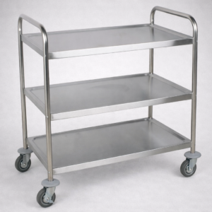 CARRO DE SERVICIO DE ACERO INOXIDABLE 33 3/4 x 21 x 37 PG (86 X 53 X 94 CM) CHOICE