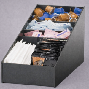 ORGANIZADOR DE CONDIMENTOS Y POPOTES 5 COMPARTIMENTOS 25.1X8.3X9.5 PG (SOBRE PEDIDO)