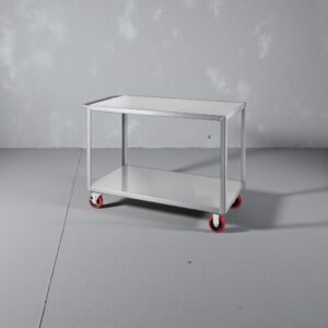 CARRO DE SERVICIO 2 REPISAS USO RUDO ACERO INOX T.430 CAL. 18 CAPACIDAD DE CARGA 544 KG, MEDIDAS: 122 X 60 X 88 CMS LAVEX