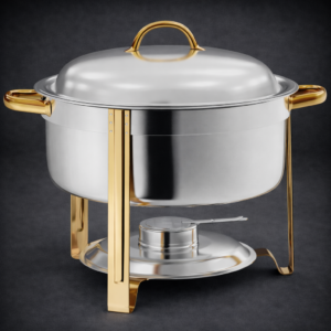 CHAFER PARA SOPAS 8 QT REDONDO CON DETALLES DORADOS CHOICE
